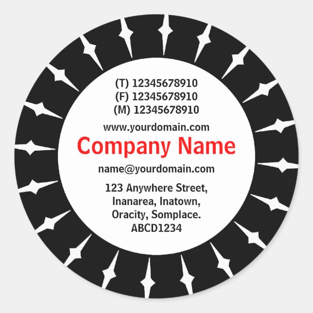 SunBurst 05 Business Classic Round Sticker (Front)