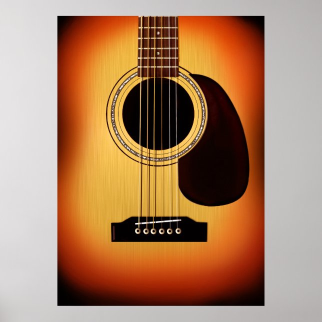 Sunburst Acoustic Guitar Poster (Front)