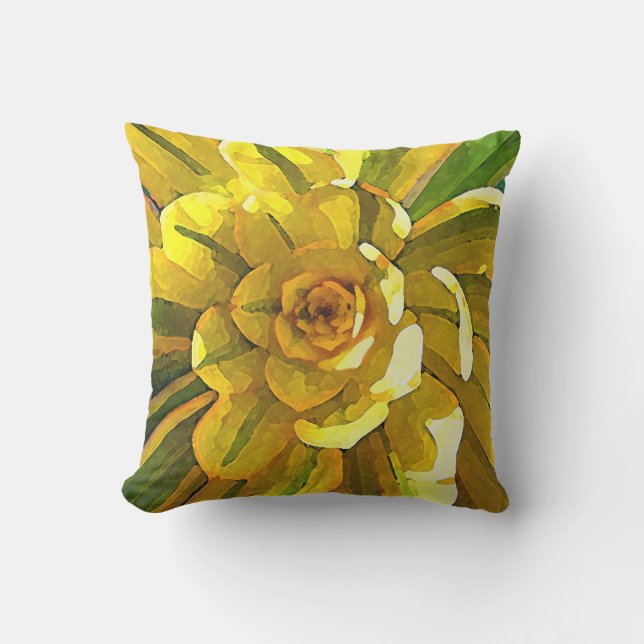 Sunburst Aeonium Succulent Outdoor Cushion (Front)