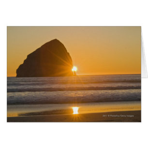 Sunburst And Haystack Rock At Cape Kiwanda