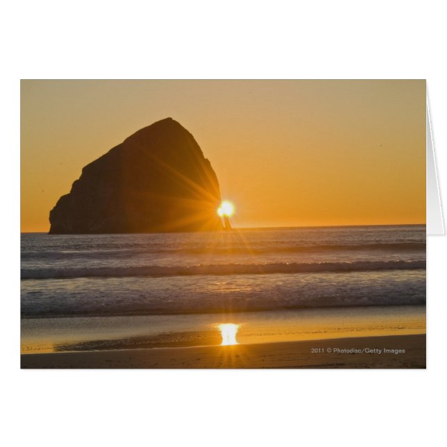 Sunburst And Haystack Rock At Cape Kiwanda (Front Horizontal)