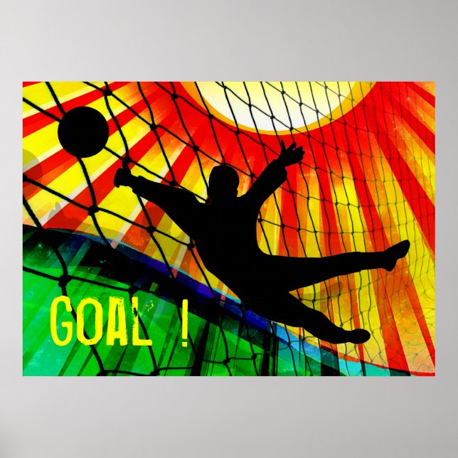 Sunburst and Net Soccer Goalie Poster (Front)