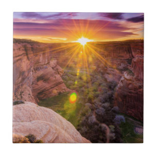 Sunburst at Canyon de Chelly, AZ Tile