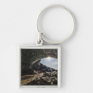 Sunburst at ice cave entrance key ring