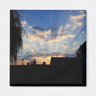 Sunburst at sunset magnet