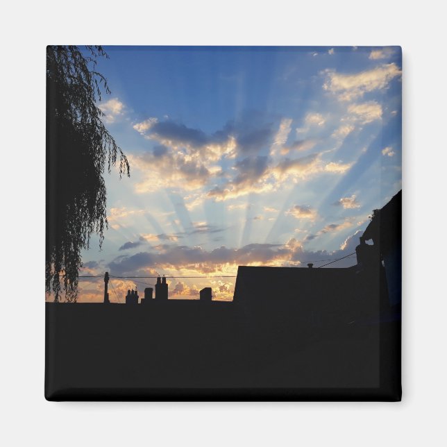 Sunburst at sunset magnet (Front)