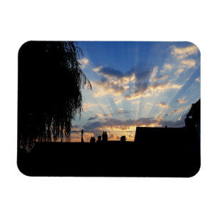 Sunburst at sunset magnet
