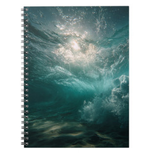 Sunburst Beneath Ocean Wave Photography Notebook