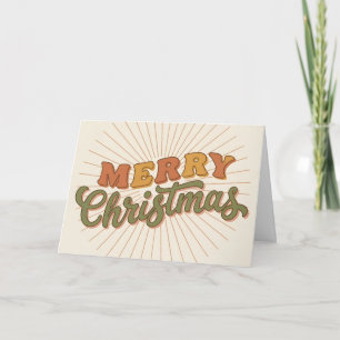 Sunburst Boho Merry Christmas Holiday Card