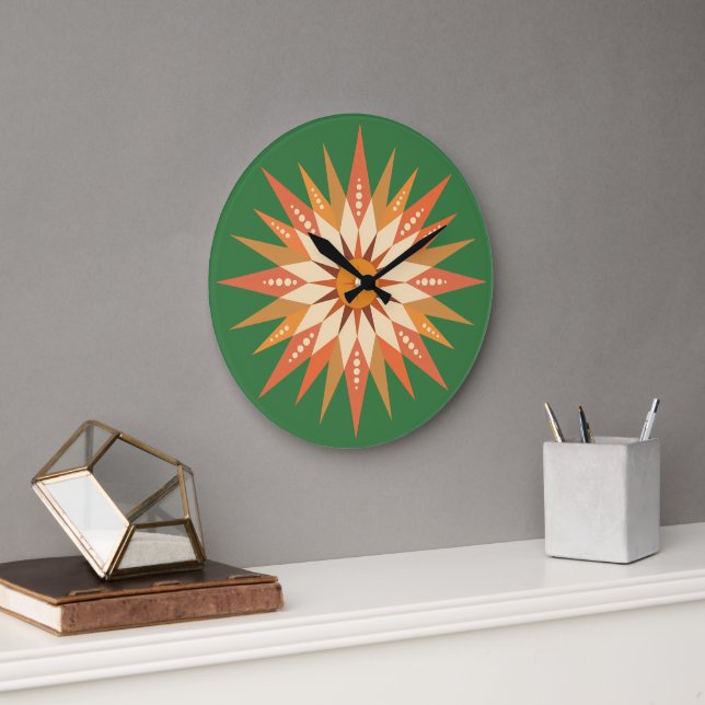 Sunburst Boho Wall Clock (Office)