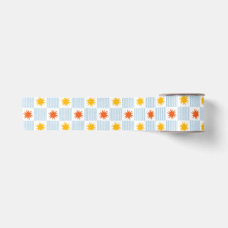 Sunburst Chequerboard Ribbon - L Satin Ribbon
