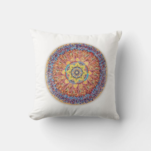Sunburst cotton throw pillow (Front)
