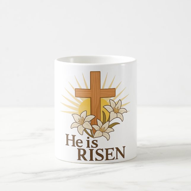 Sunburst Cross & Lily Faith Coffee Mug (Center)