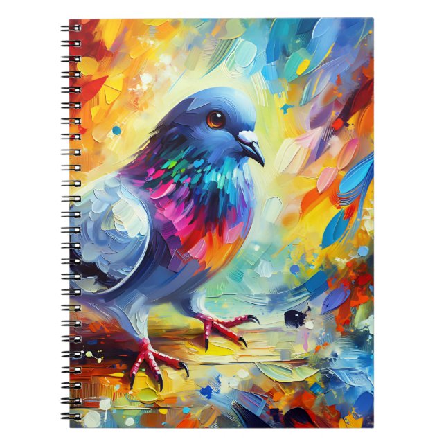 Sunburst Feather Pigeon Notebook (Front)