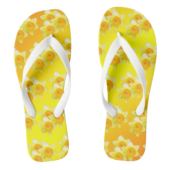Sunburst Golden Daffodils, Thongs (Footbed)