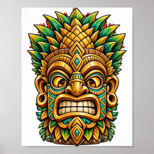 Sunburst Hibiscus Tiki Poster