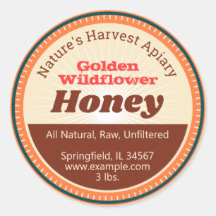 Sunburst Honey Light Orange Beekeeper Stickers