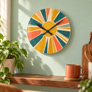 Sunburst Hour Wall Clock