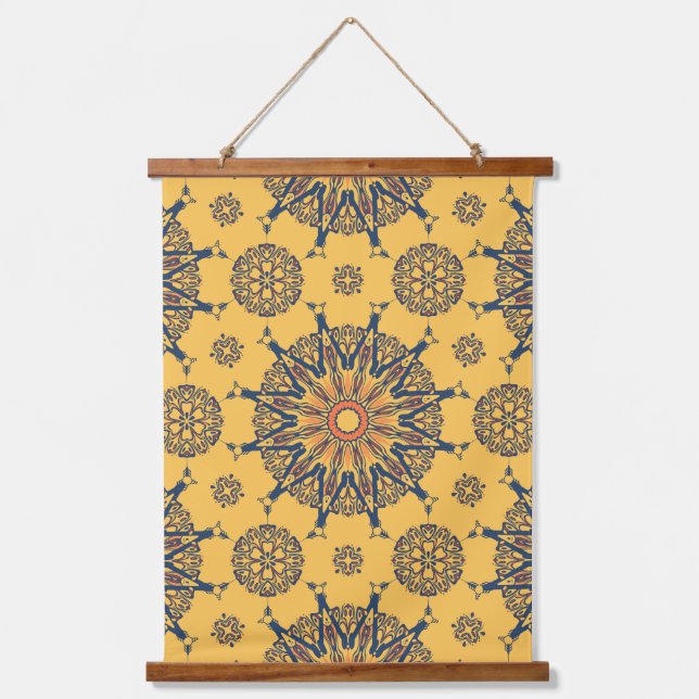 Sunburst Mandala Pattern Hanging Tapestry (Front)
