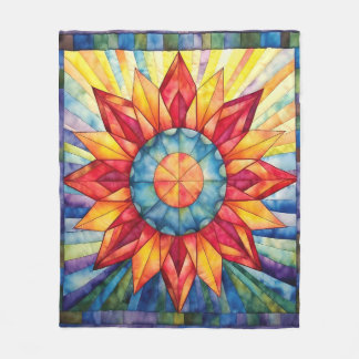 Sunburst Medallion Quilt Fleece Blanket