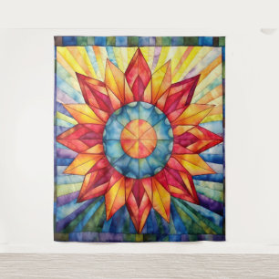 Sunburst Medallion Quilt Tapestry