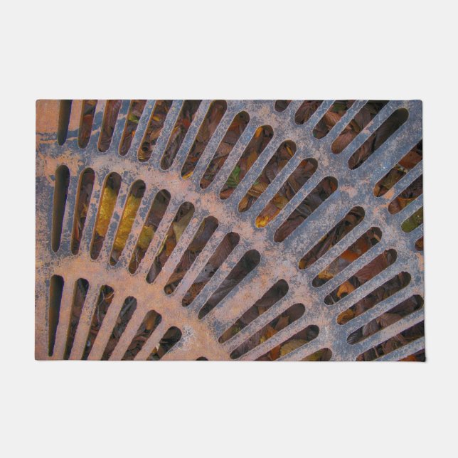 Sunburst Metal Grate In Old Montreal Door Mat (Front)