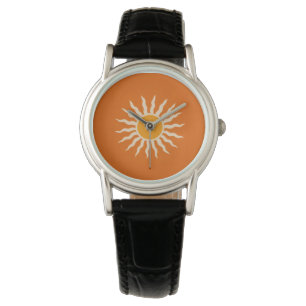 Sunburst Minimalist Terracotta Orange Watch