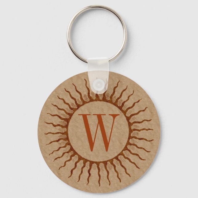 Sunburst Monogram Keychain (Front)