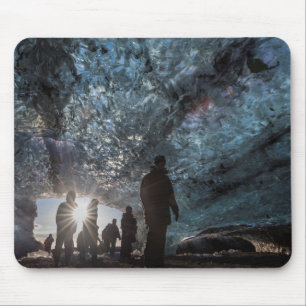 Sunburst On People In Ice Cave Mouse Pad