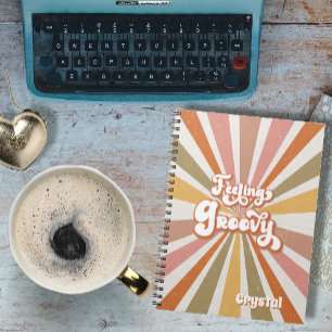 Sunburst Rainbow Retro Hippie 60s Feeling Groovy Notebook