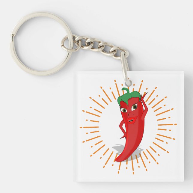 Sunburst Red Hot Pepper Diva Key Ring (Front)