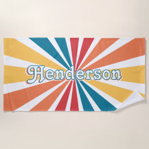 Sunburst Retro Style Beach Towel