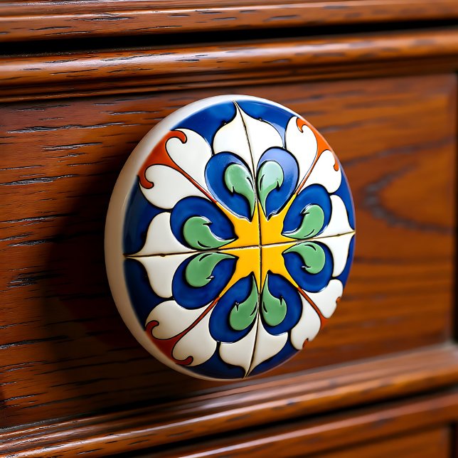 Sunburst Serenade Azulejo Ceramic Knob (Sunburst Serenade Azulejo Ceramic Knob)