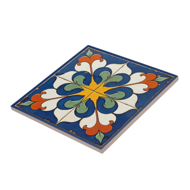 Sunburst Serenade Azulejo Ceramic Tile (Side)