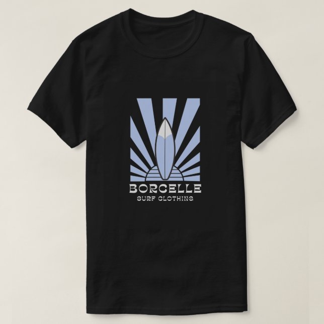 Sunburst Surfboard - BORCELLE Surf Clothing T-Shirt (Design Front)