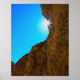 Sunburst Through Mojave Canyon Walls Poster