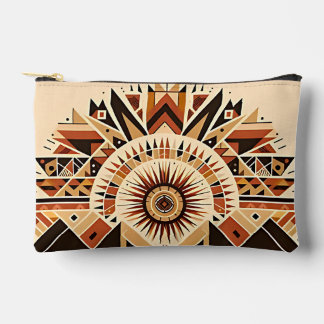 Sunburst Tribal Geometric Accessory Pouch