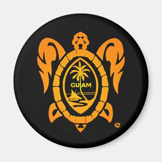 sunburst turtle round magnet (Front)