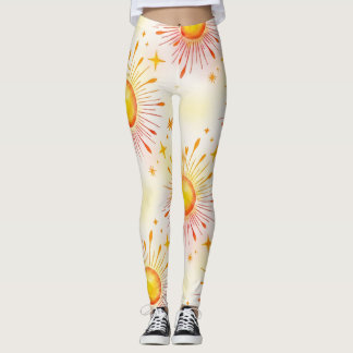 Sunbursts Seamless Pattern Leggings
