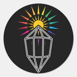 suncatcher prism geometric crystal classic round sticker
