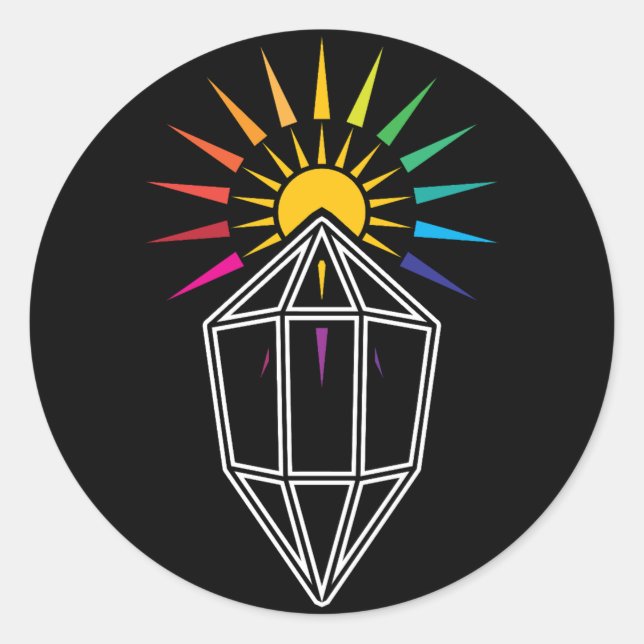 suncatcher prism geometric crystal classic round sticker (Front)