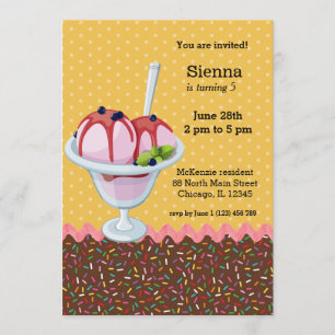 Sundae * choose background colour invitation