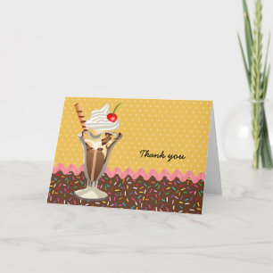 Sundae * choose background colour thank you card