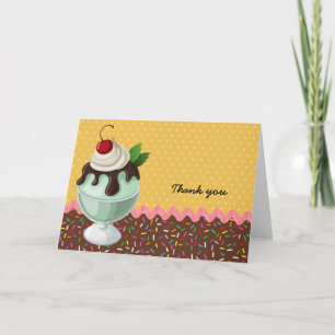 Sundae * choose background colour thank you card