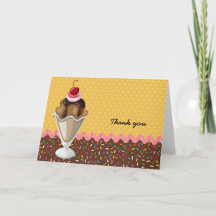 Sundae * choose background colour thank you card