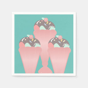 Sundae Cup Diner Birthday Party Napkin