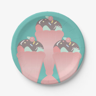 Sundae Cup Diner Birthday Party Paper Plate