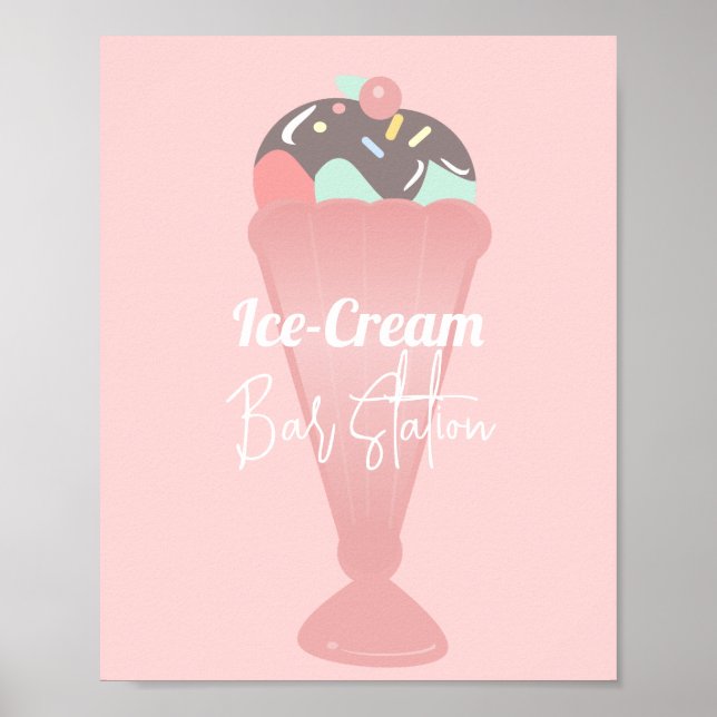 Sundae Ice Cream Party Sign (Front)