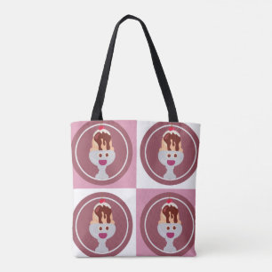 Sundae Pattern Cute Ice Cream Fun Design Tote Bag