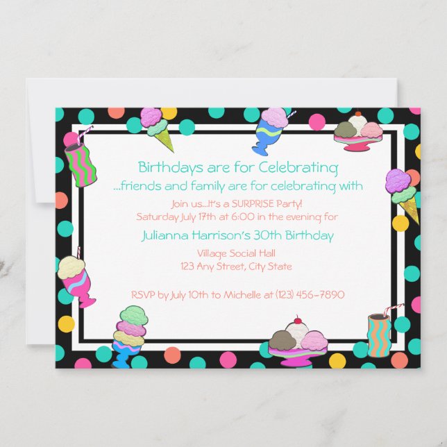 Sundae Shoppe Invite (Front)